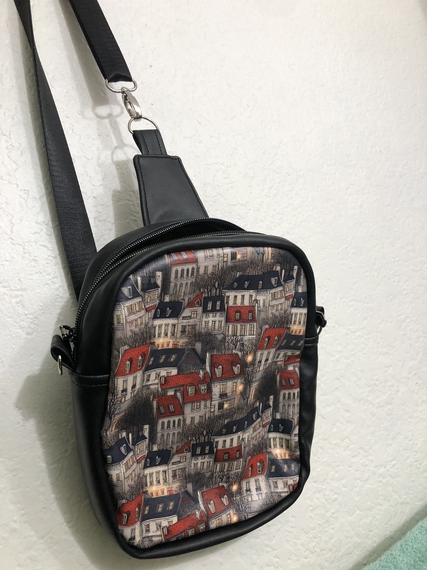 Black Houses Side Backpack