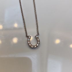 Horseshoe Pendant Silver Necklace 