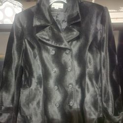 Black Faux Fur Coat Size M