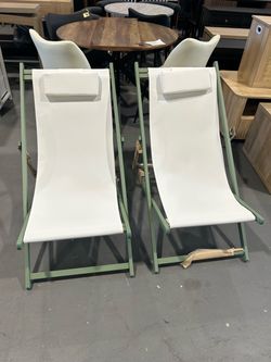 New - Indoor/Outdoor Outdoor Patio Sling Chair, Set of 2 Foldable
