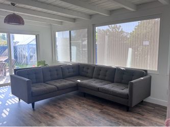 Gray L shape sectional sofa