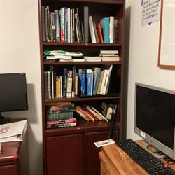 Book Case Shelves With A Closed Cupboard
