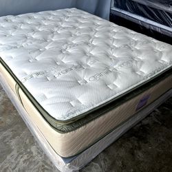 Queen Organic Elite Superior Hybrid Cool Gel Memory Foamm Pillow Top 14inch Matres!!