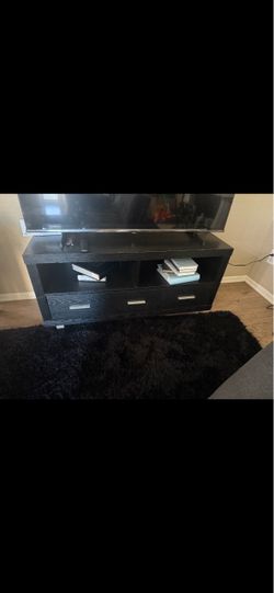 Black Wood TV Stand with Drawers $80 OBO
