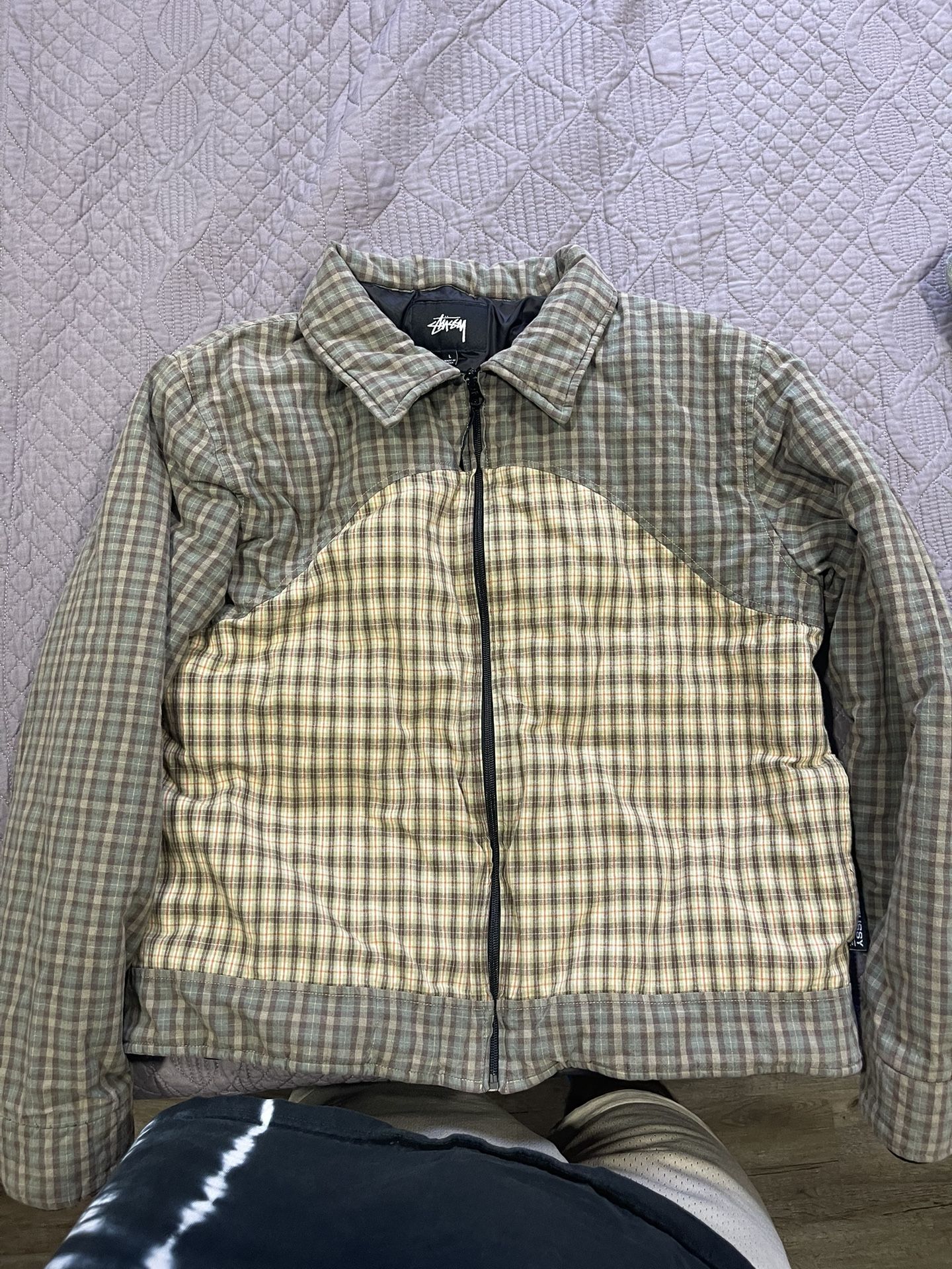Stussy Puffer Jacket Plaided Size L