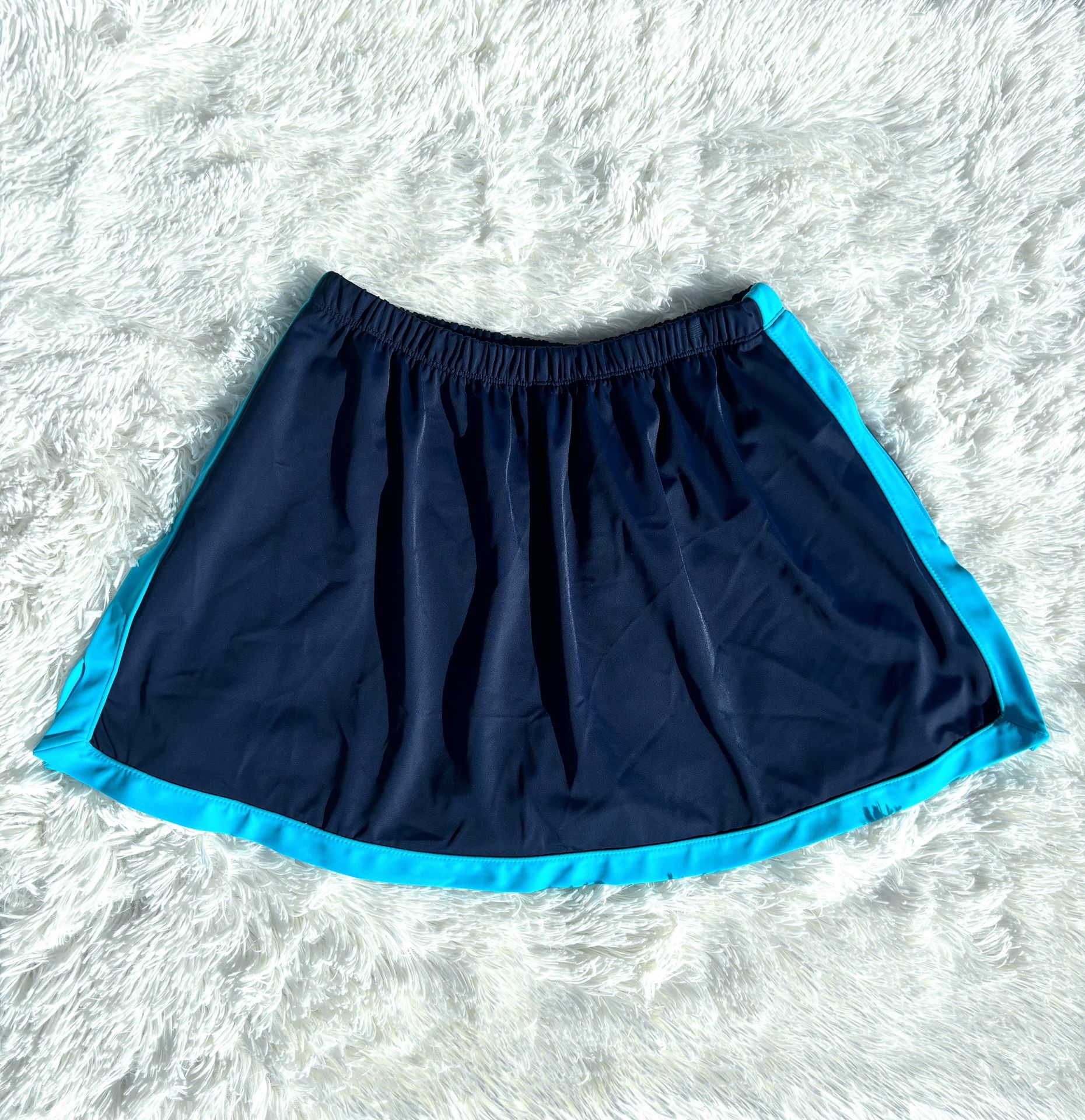 ✨ NEW NAVY SKORT TEAL AQUA BLUE TRIM SLIT SWIM SKIRT S/M ✨