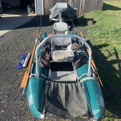 Outcast 1200 pac 2 man pontoon fully loaded