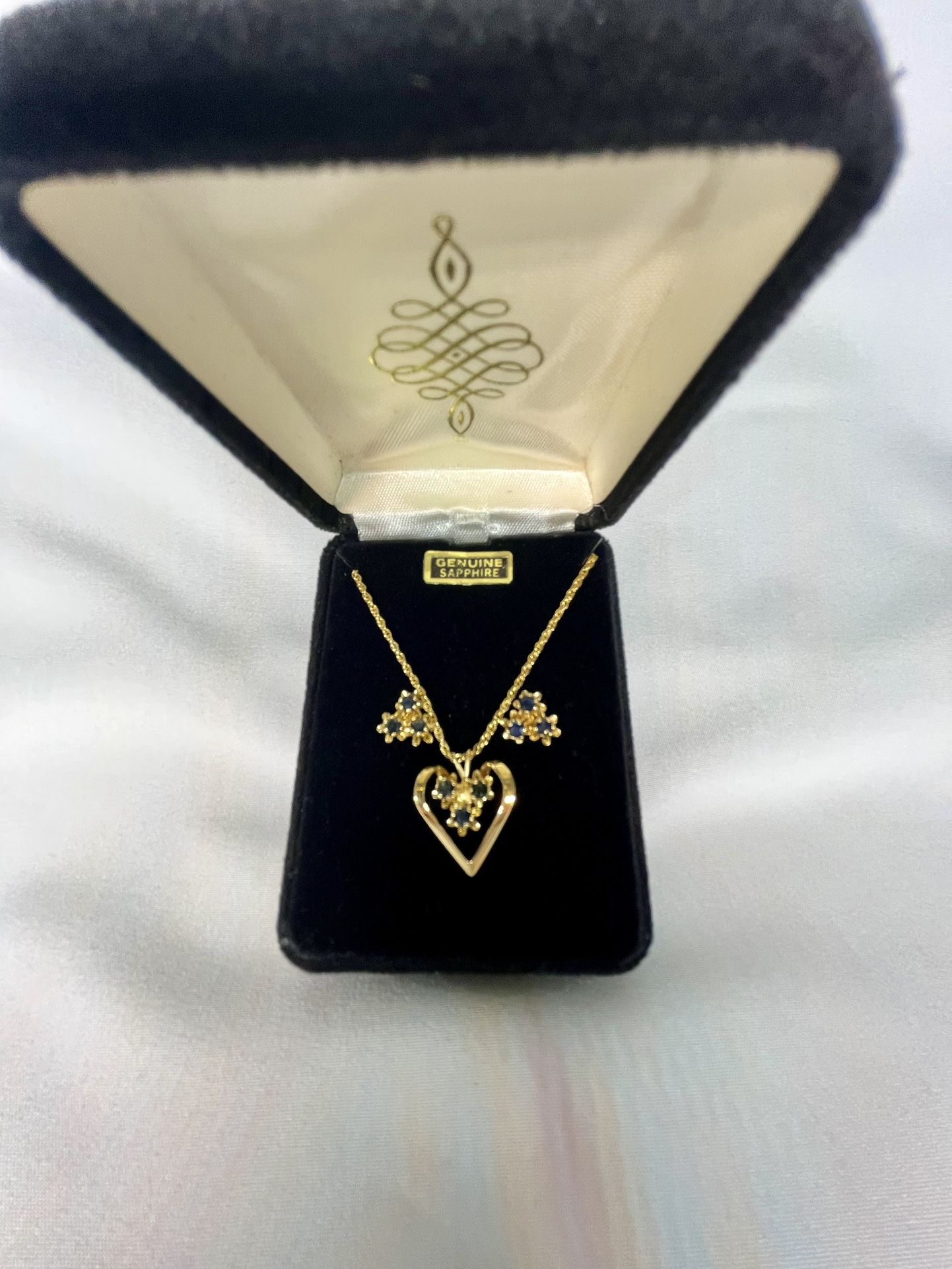 Genuine Sapphire Necklace & Earrings