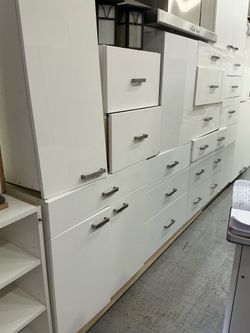Glossy White Cabinets