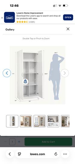 Sweetcrispy 30-in W x 68.5-in H Wood Composite White Freestanding Utility Storage Cabinet