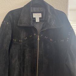 Men’s XL Leather Motorcycle Jacket w/ Fringe