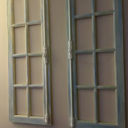 Two Light Weight Decorative Wooden Window Frames