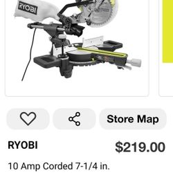 10 Amp. Corded 7 1/4 in. Compound Sliding Miter Saw 