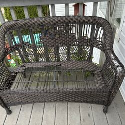 Woven Wicker Dual Seat Chair