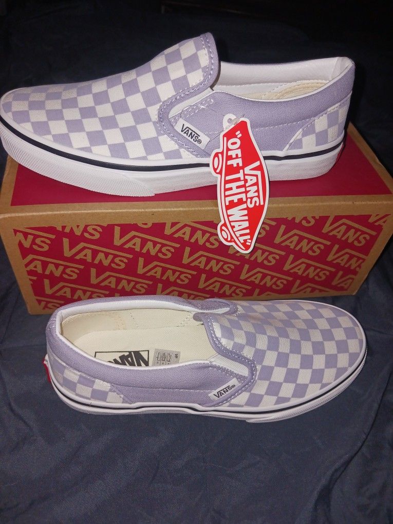 Lavander Checkered Slip On VANS