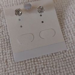 Sterling Silver Round Cut Australian Crystal Earrings