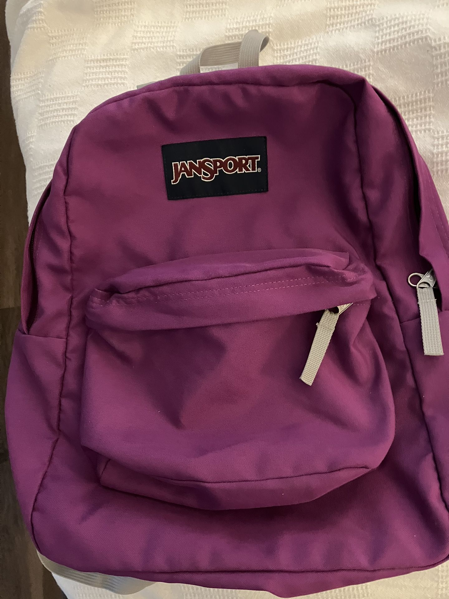 Jansport Backpack Full Size Royal Purple Front Zipper Pocket Excellent Condition Like Brand New without Tags