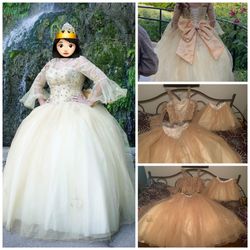 Gold Quinceañera dress- 3 piece dress.