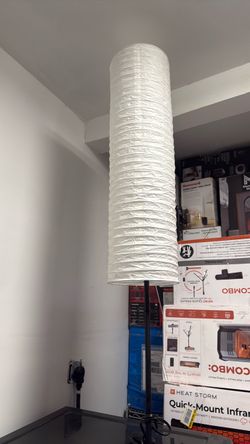 Tall Floor Lamp with White Paper Shade