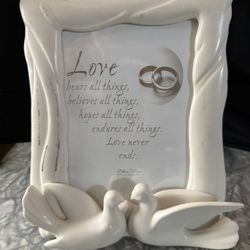Love Bears all Things Picture Frame With Two Doves