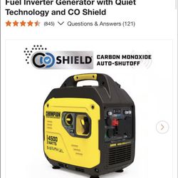 Champion 4500/3250-Watt Recoil Start Gasoline/Propane Powered Dual Fuel Inverter Generator with Quiet Technology and CO Shield  As is