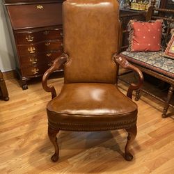 Mahogany And Leather Desk Chair