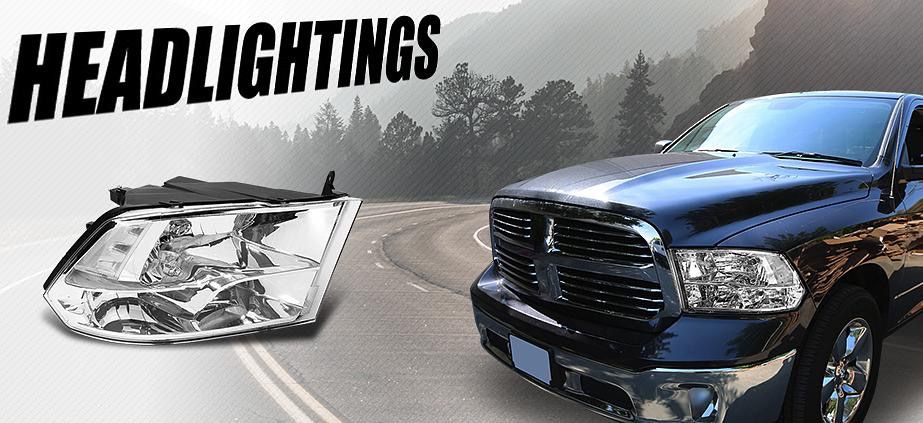 LA Zona Auto Parts 2009 to 2017 Dodge Headlights Chrome Luces Micas Calaveras Faros Cromados