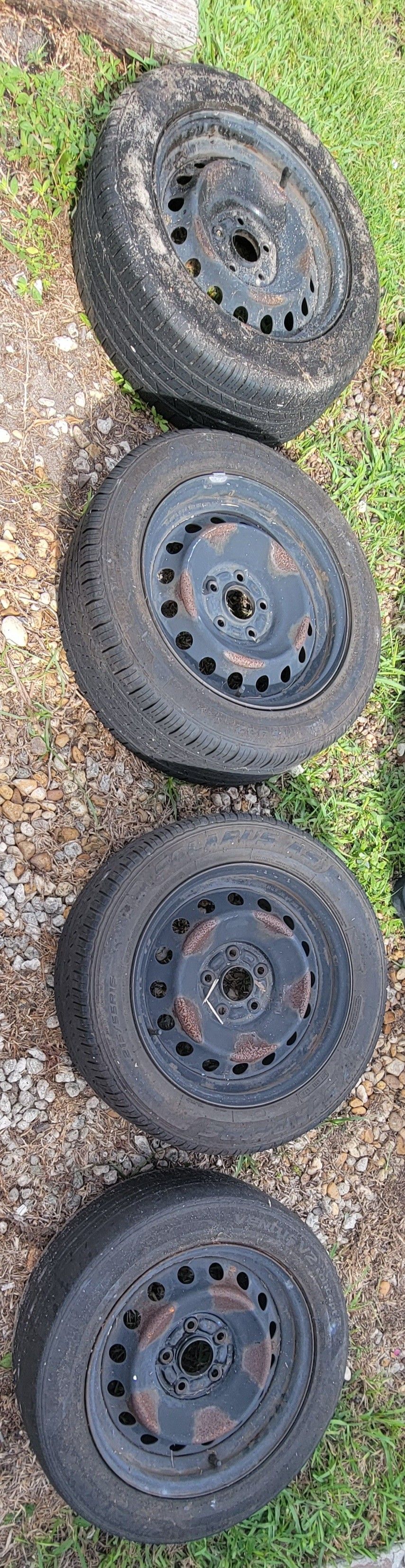 215/55r16 Steel Rim and Tires (Set Of 4)