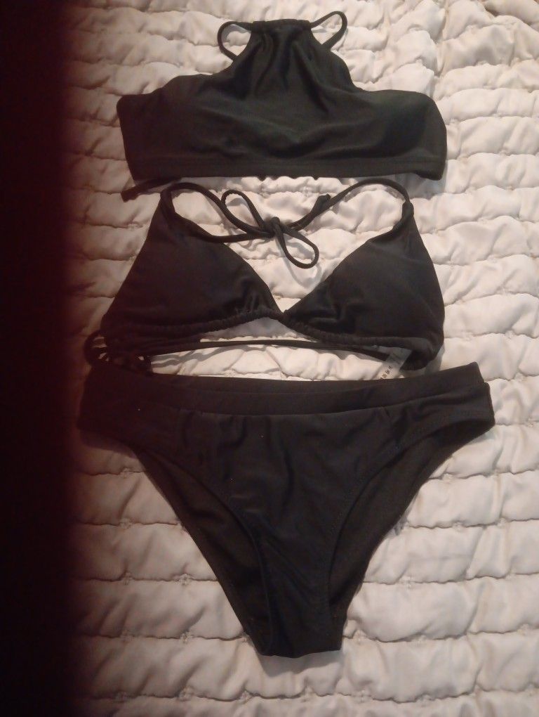 3 Piece Black Bikini Bathing Suit Sz S $20 OBO