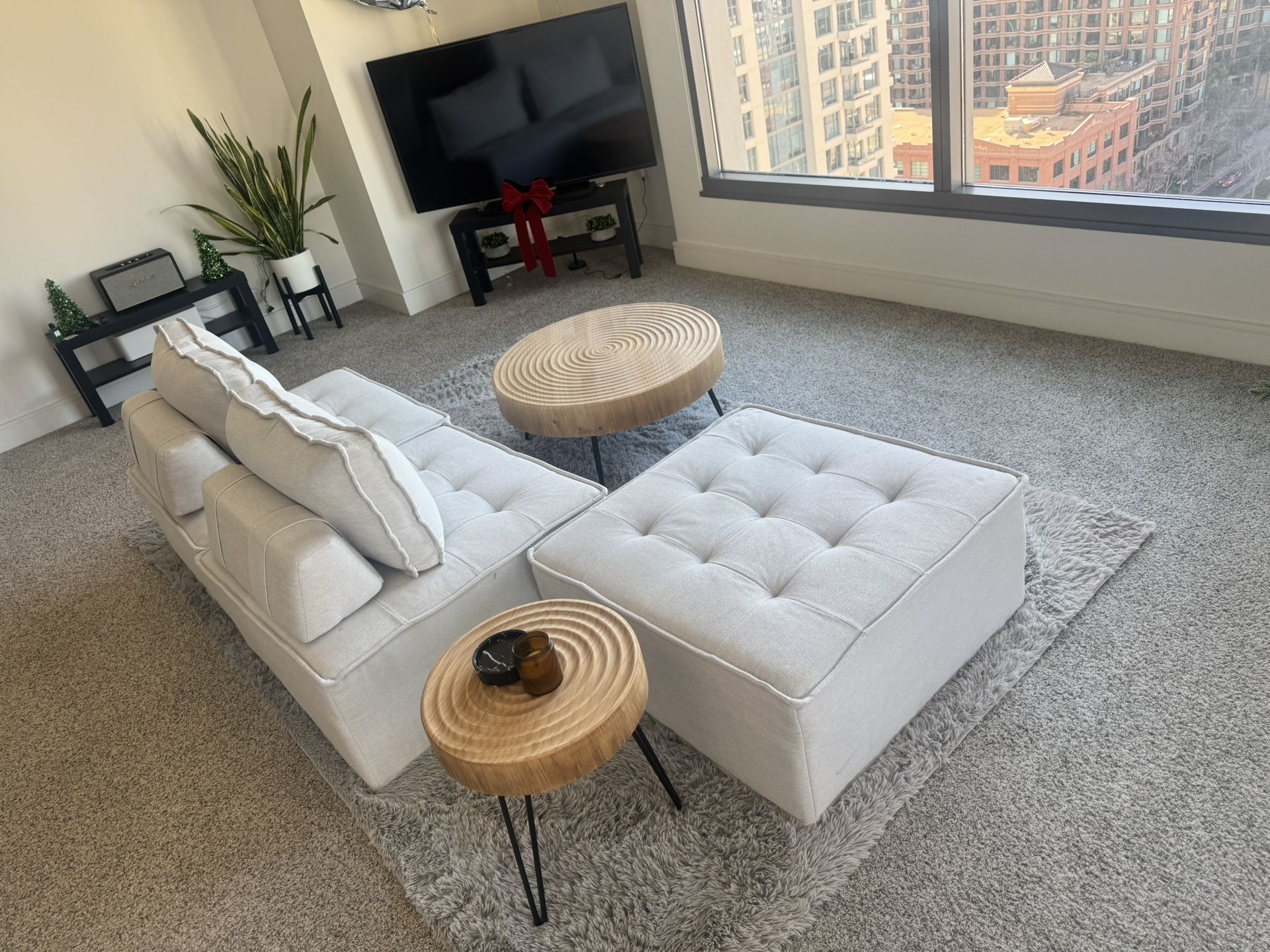 Modular Couch + Modern Coffee Tables