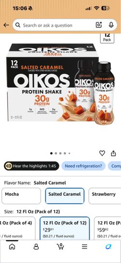 Oikos Salted Caramel Protein Shake 12-Pack