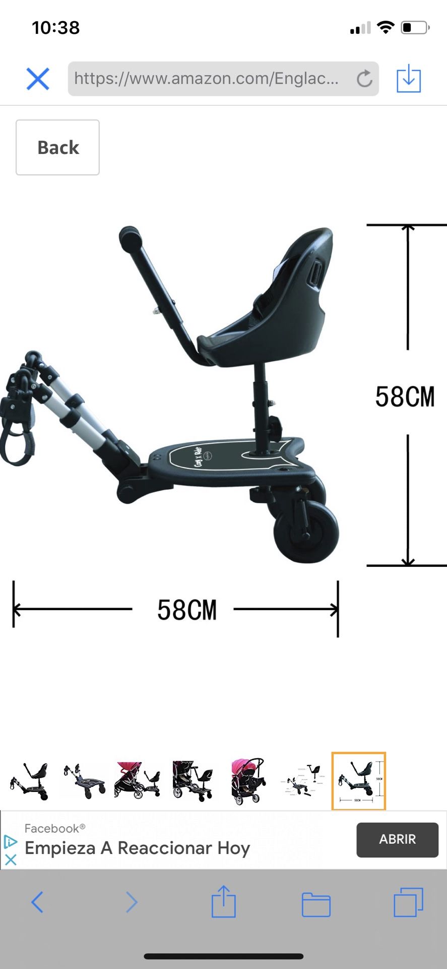Englacha 2-in-1 Cozy X Rider, Black - Child Rider Stroller Attachment with Saddle Seat and Standing Platform - Universal Fit for Most Prams - Quick a