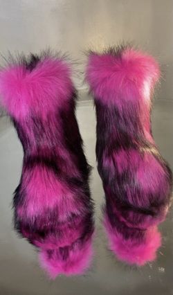 Rose Pink Faux Fur Boots Size 8, 8.5 Message True Size & Order 