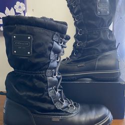 COACH SIGNATURE WOMEN SHAINE BLACK BOOTS, SIZE 9B