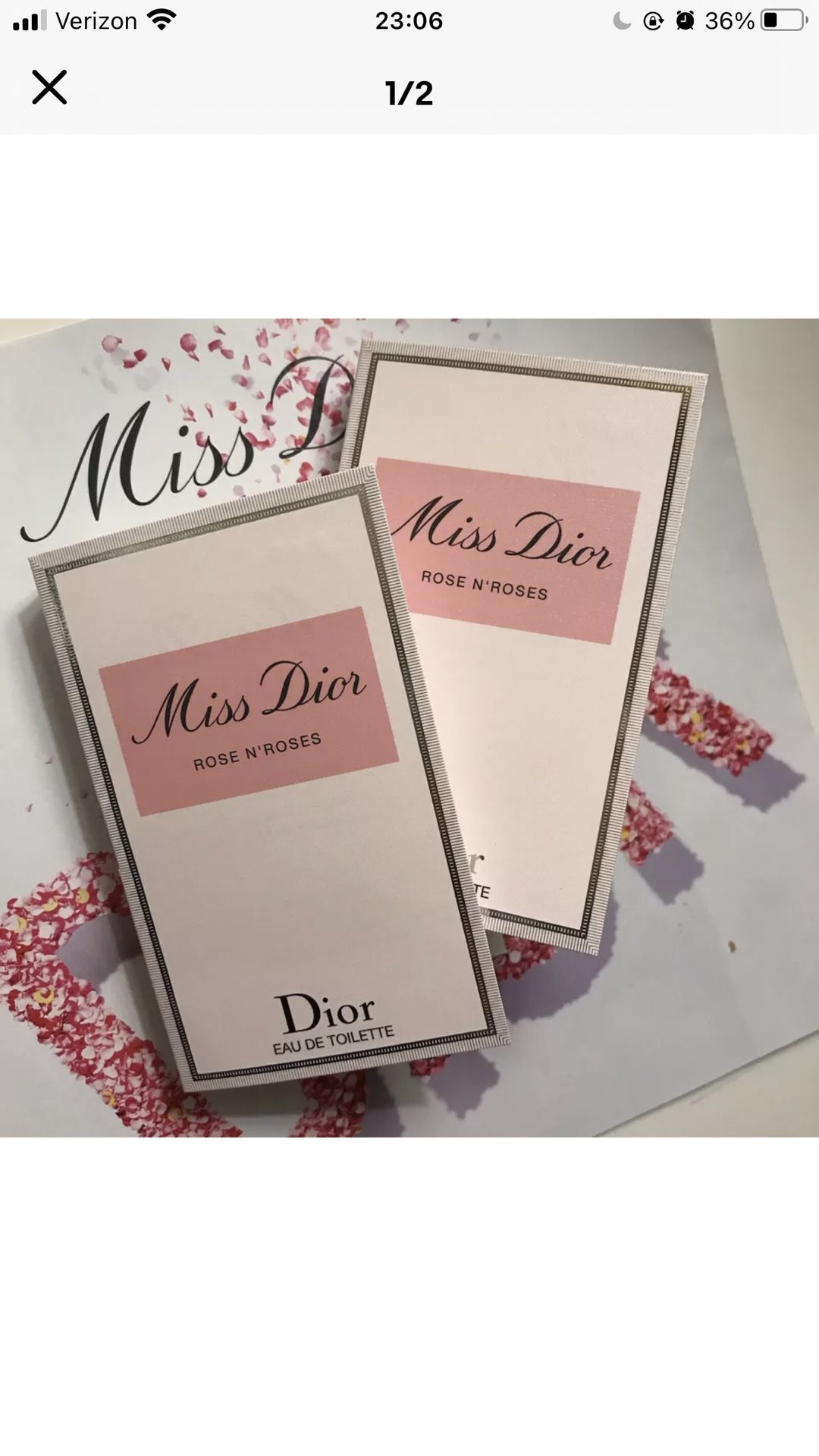 2*MISS DIOR ROSE N'ROSES By DIOR 0.03oz / 1ml ea EDT Spray Samples NEW