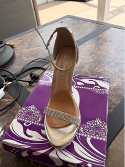Silver high heels