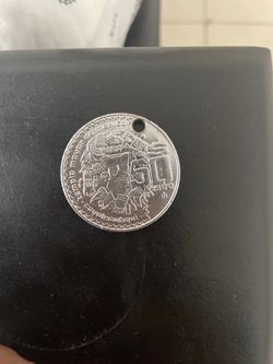 Mexican Polished 50 pesos coin