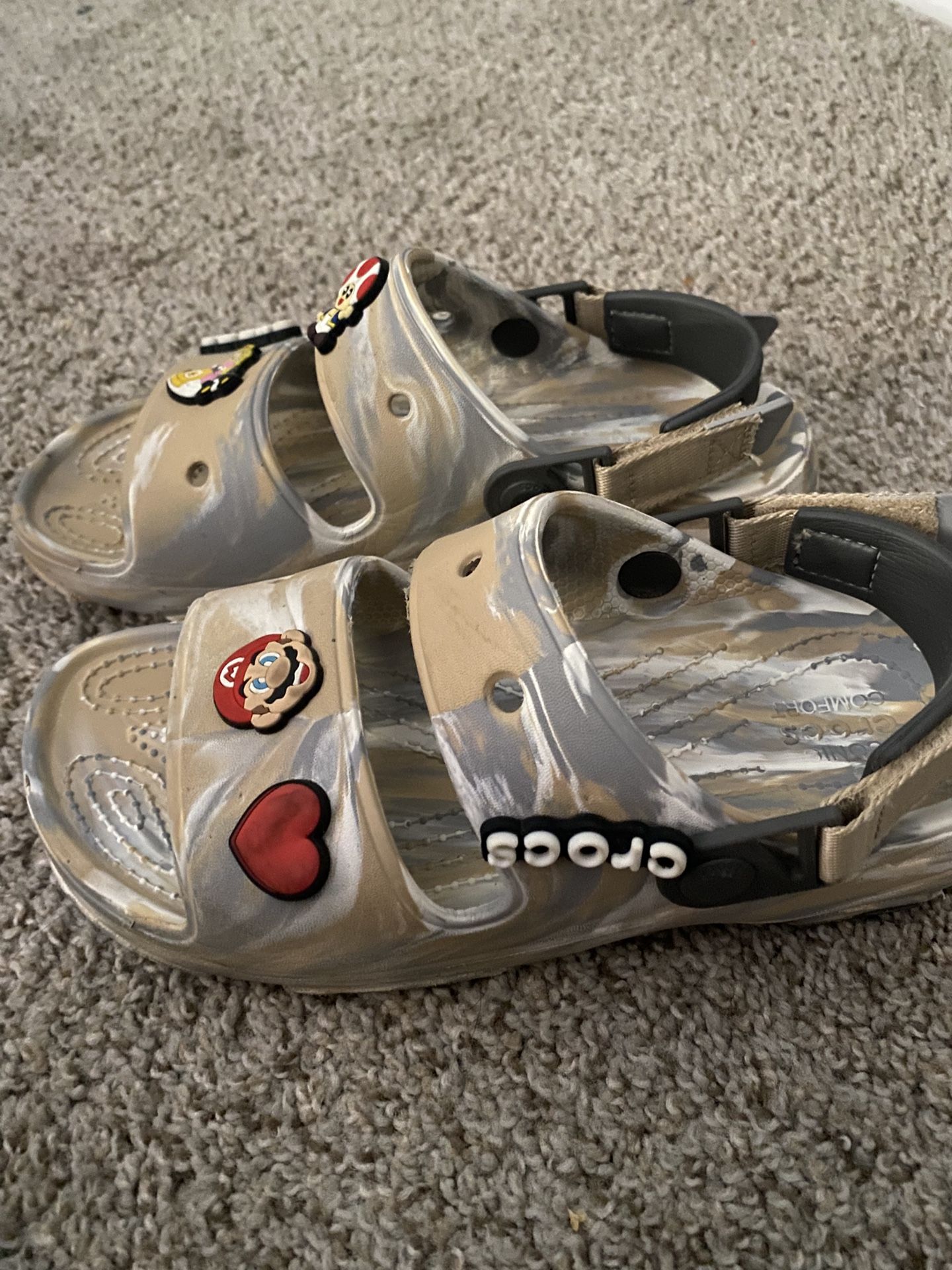 Crocs W/ Mario Charms 