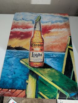 Corona metal sign