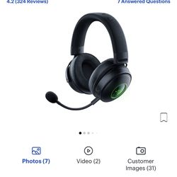 Gaming  Earphones (Like New) Razer - Kraken V3 Pro HyperSense Wireless Gaming Headset for PC - Black  Razer - Basilisk V3 Wired Optical Gaming Mouse w