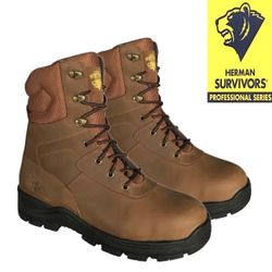 Herman Survivors Men's Jason III 8" Steel Toe Work Boot, Size 10.5W