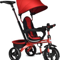 INFANS Kids Tricycle, 4 in 1 Stroll Trike