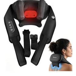 Neck Massager with Heat for Pain Relief Deep Tissue Black
