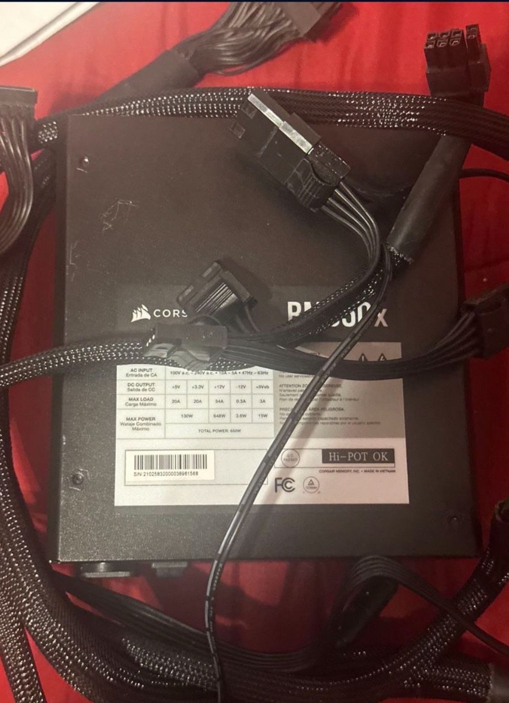 Corsair RM650X Power supply