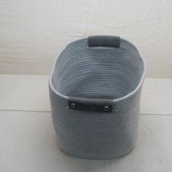  Woven Basket With Leather Handles