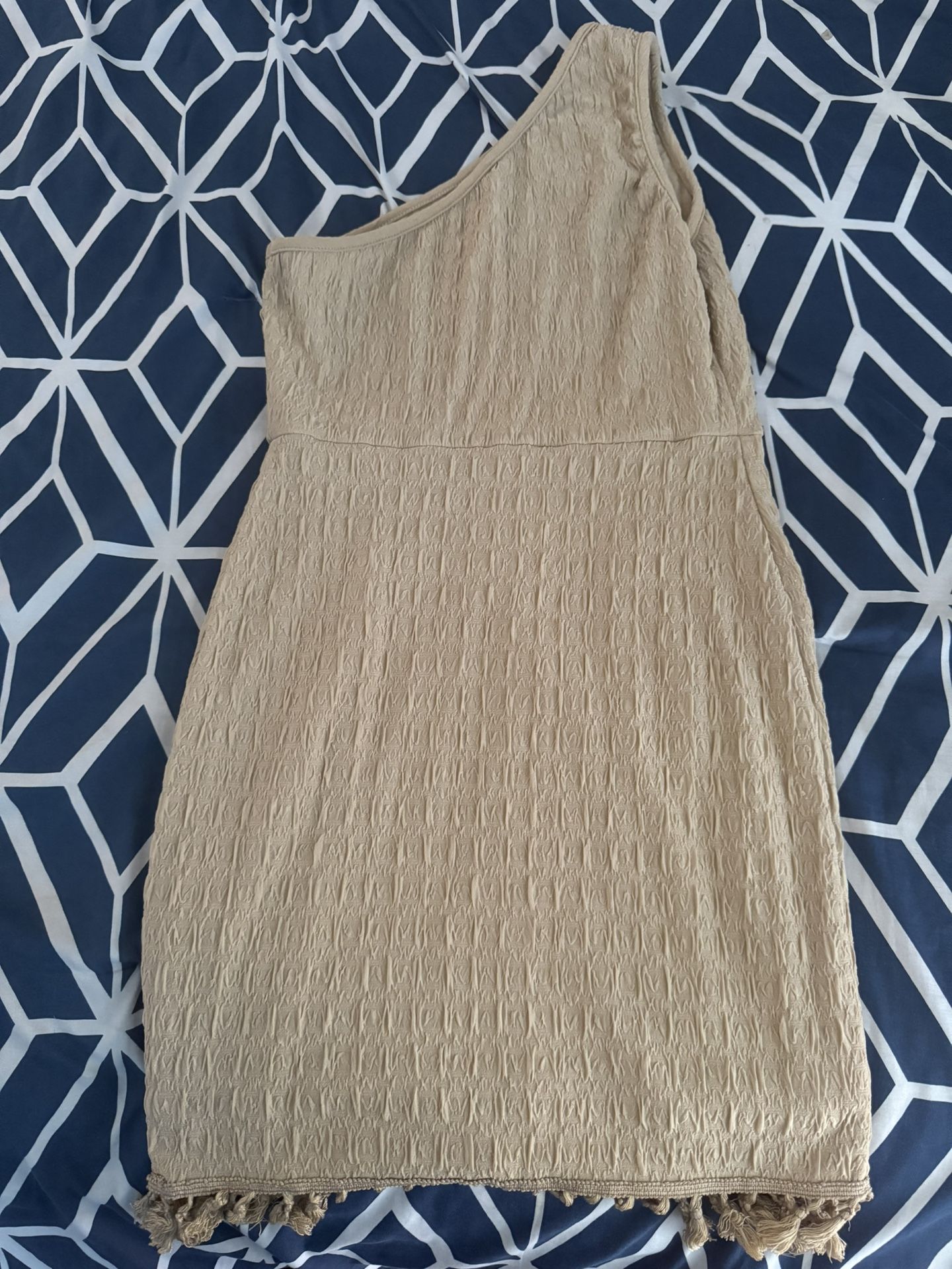 Brown/Beige One Shoulder Dres