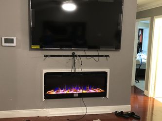To install a TV and fireplace no wires 450