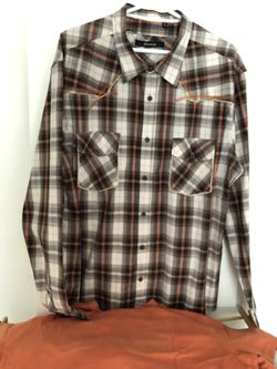 ((2 Shirts))  Mens Long sleeve XL shirt with orange tee shirt