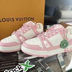 "Impact with Style! Pink Louis Vuitton Sneakers in Size 40 Available Now"