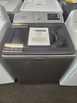 5.3 cu. ft. Top Load Washer in Classic Silver with Impeller, Extra Power Option and Smart Appliance